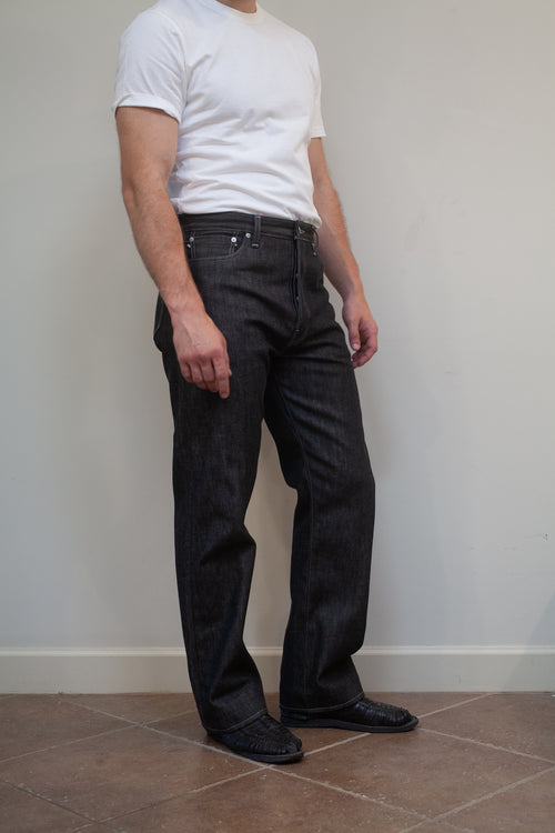 Vintage Straight Cut Jeans - Black White Oak Selvedge Denim