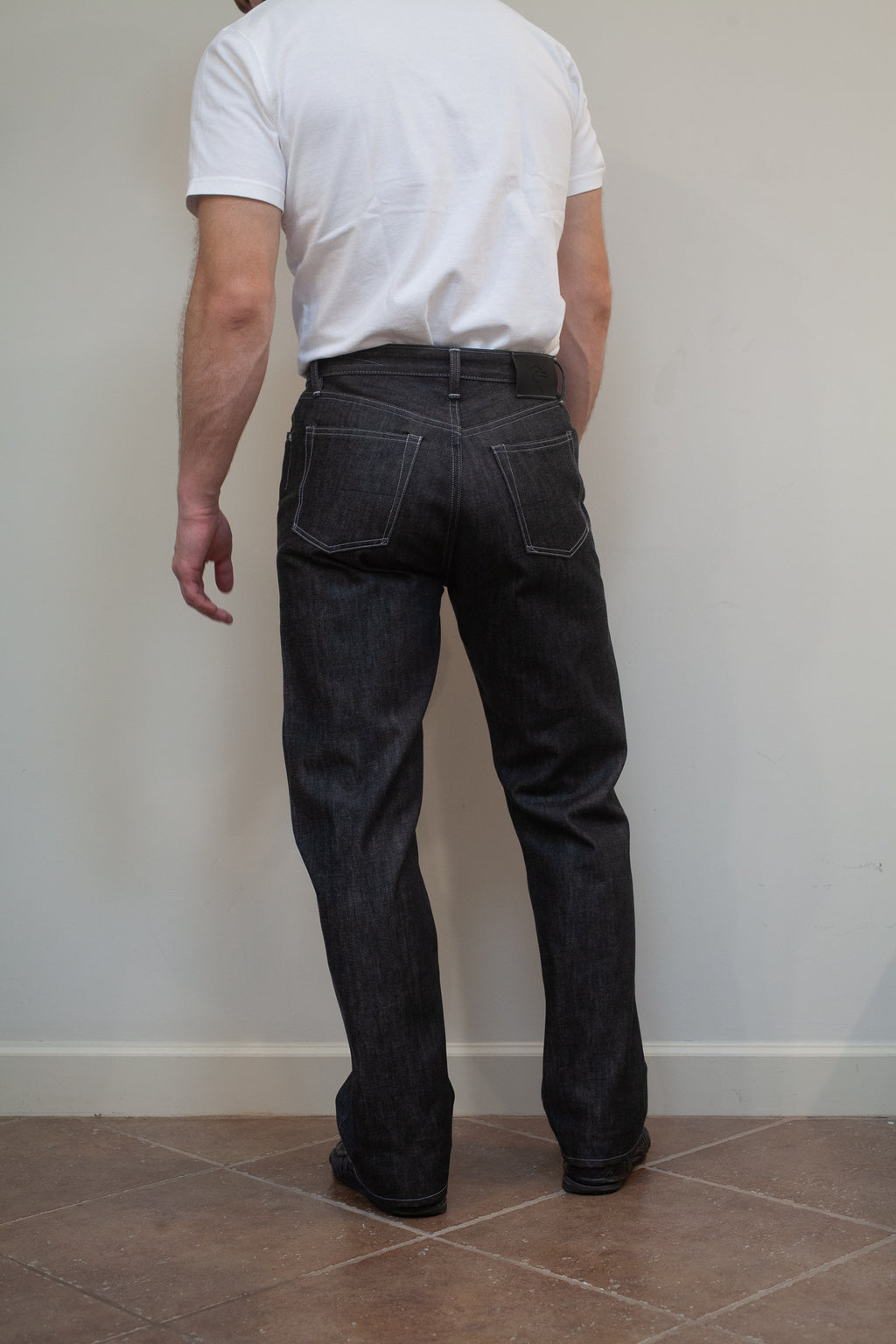 Vintage Straight Cut Jeans - Black White Oak Selvedge Denim