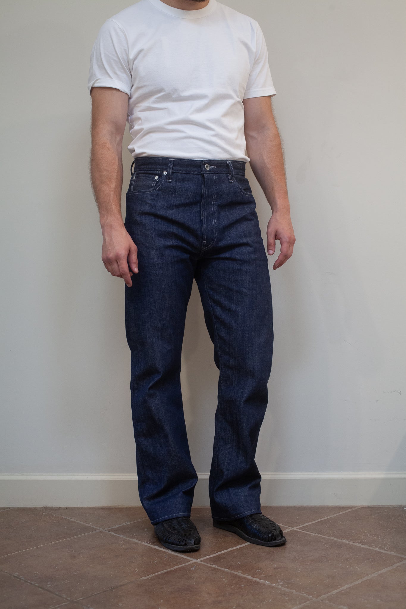 Vintage Straight Cut Jeans - Indigo Selvedge Denim