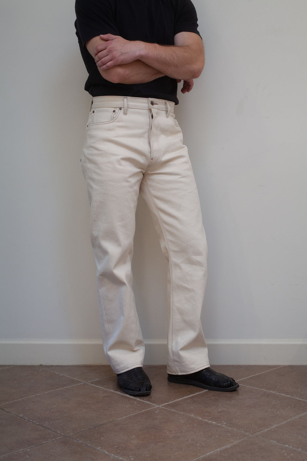 Vintage Straight Cut Jeans - Natural Selvedge Denim