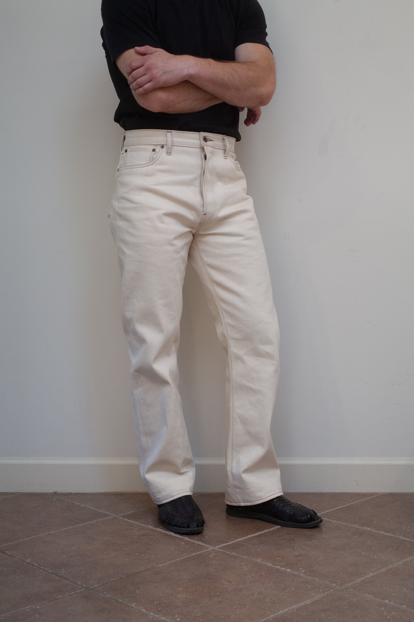 Vintage Straight Cut Jeans - Natural Selvedge Denim