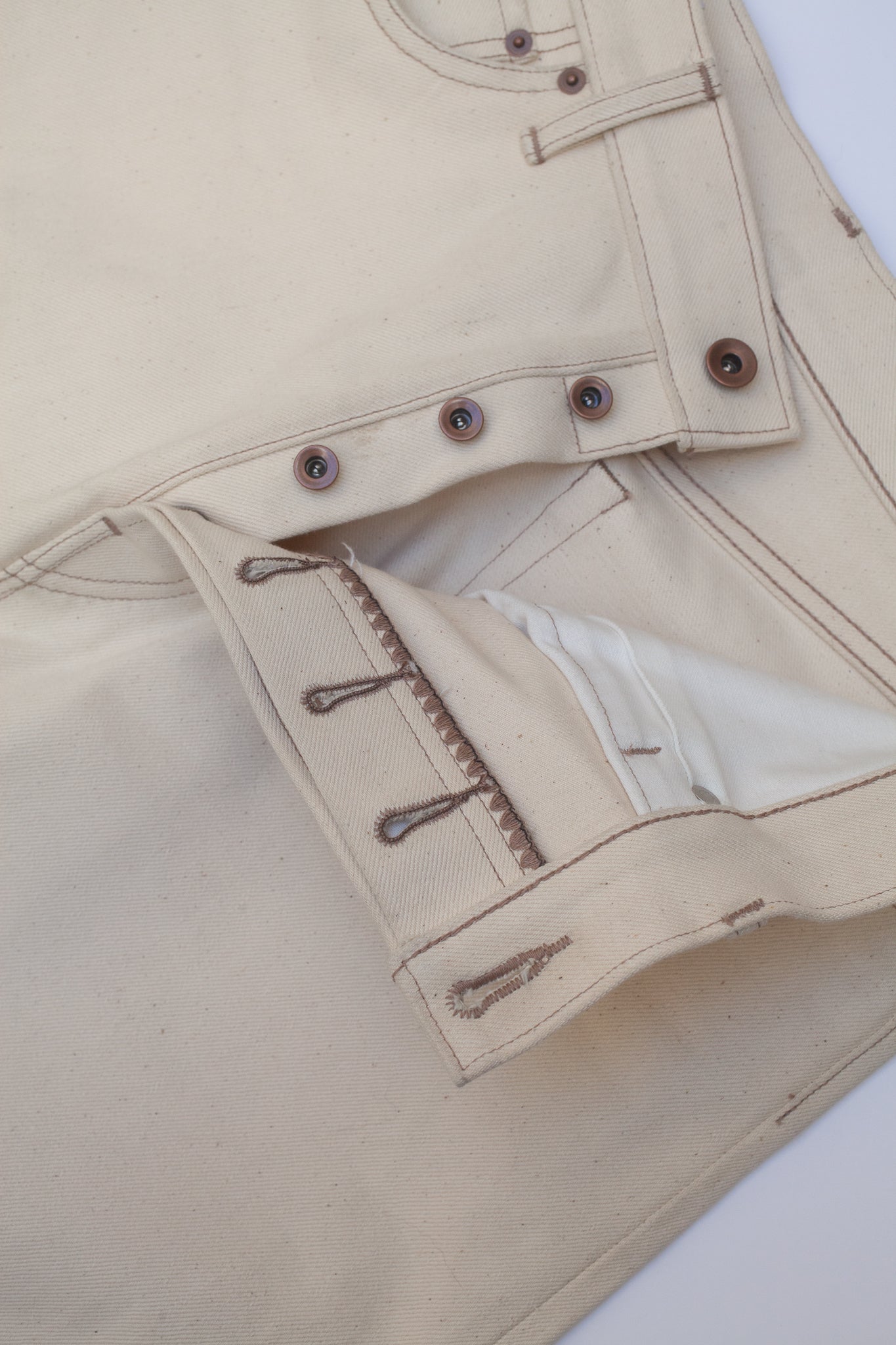 Vintage Straight Cut Jeans - Natural Selvedge Denim